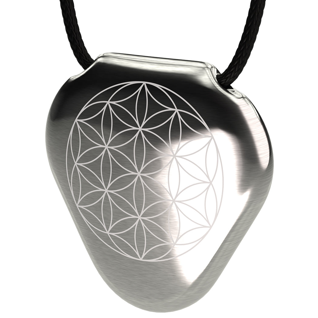 Q-Link Stainless Steel SRT-3 Pendant (Natural) (Flower of Life)